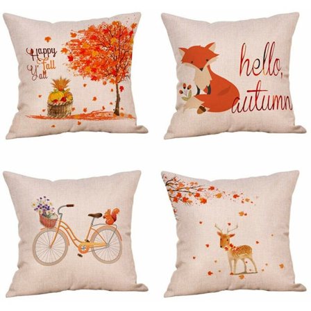 4 kappaletta rakastumislainausten tyynykuorma-auto kurpitsoilla Kiitospäivän tyynynpäällinen 18 x 18 tuumaa puuvilla syksy maalaistalon sisustus
