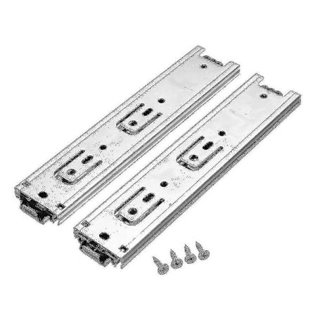 2 stk. 20 cm Skuffeskinne Glideskinner Kuglelejer Skabsbeslag--