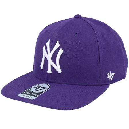 47 Brand - MLB Paars snapback Cap - New York Yankees No Shot Captain Purple Snapback @ Hatstore
