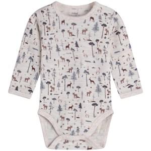 Hust&Claire Bo Printed Baby Body Wheat Melange 62 cm - All in ones - 62 cm - Cream - Junge
