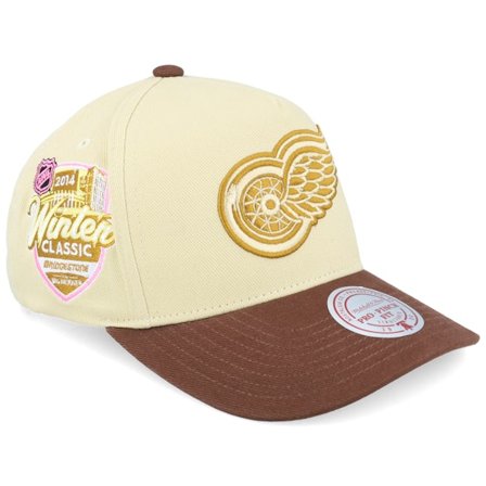 Mitchell & Ness - Beis adjustable Gorra - Hatstore Exclusive x Detroit Red Wings Pro Crown Cream/Brown A-frame Adjustable @ Hatstore