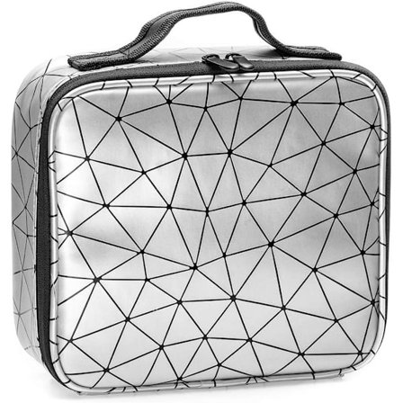 Sølv - Makeup taske rejse makeup taske professionel arrangør Ba