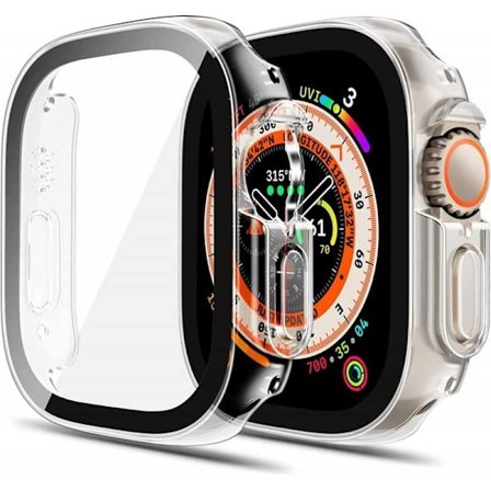 2-PACK Apple Watch 49mm Ultra Stötdämpande Skal 9H Härdat Glas 2in1