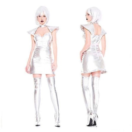 Astronautti Cosplay Puku Hopeinen Avaruusasu Halloween Naamiaisasu Karnevaalipuku Naisille