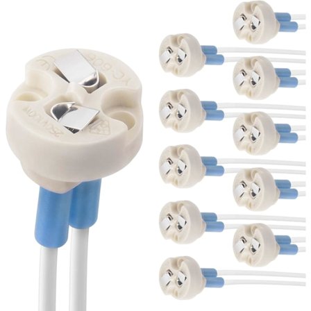 Bin-pin-pohja 10 kpl, liitin G4, GU3.5, G6.35, GY6.35, GX5.3, GU5.3, MR16, GZ4 MR11, halogeeni hehkulamppu LED