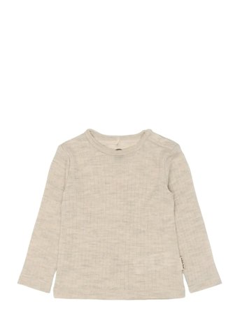 mikk-line Merino Wool Ls Top - Beige - 134