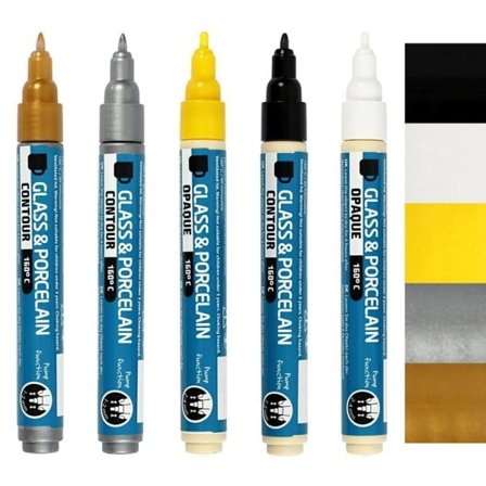 /Hc/Porselens- & Glasspenn - Velg farge! Black Svart (2-4 mm)