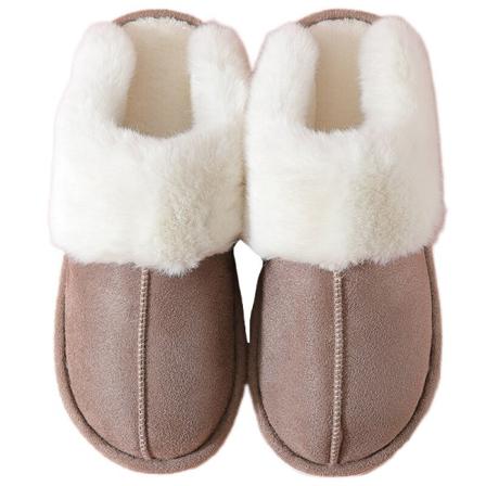 Unisex Flat Fuzzy Tofflor Slip On House Skor