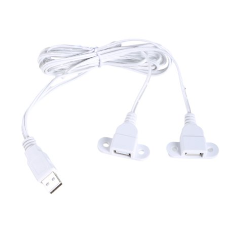 USB-opladningsforlængerkabel Han til Dobbelt Hun Port Splitter Praktisk