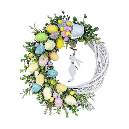 Oppgradert påskedekorasjon påskedekorasjon kanin påskeegg krans hengende ornament vårkranser for girlandere peis H