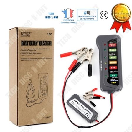 Batteritesteren - TECH DISCOUNT - 12V - Bærbar - LED - Ladeanalysator