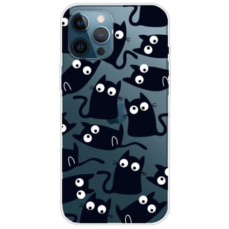 Wear-resistant Clear Design Iphone 14 Pro Skal - Black Cats Black Cats