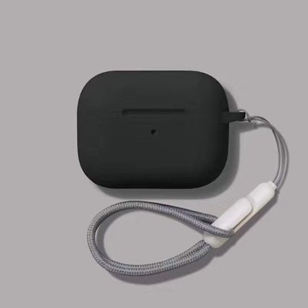 iPhone AirPods 3, nestemäinen silikoni kuulokekotelo, minimalistinen kuulokekotelo, musta