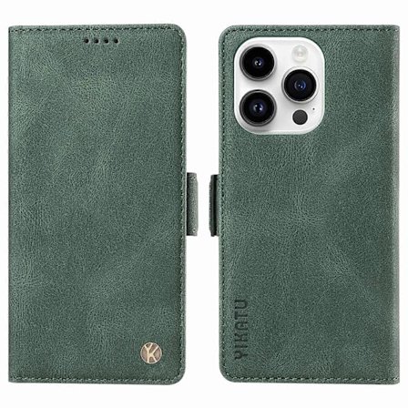 YIKATU YK-005 för iPhone 14 Pro Folio Flip Fodral PU Läder Hud-känsla Ställ Plånbok Mobilskal