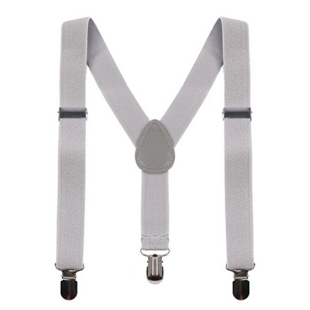 Stiliga Smala Ljusgrå Hängslen med Klämmor 2,5cm