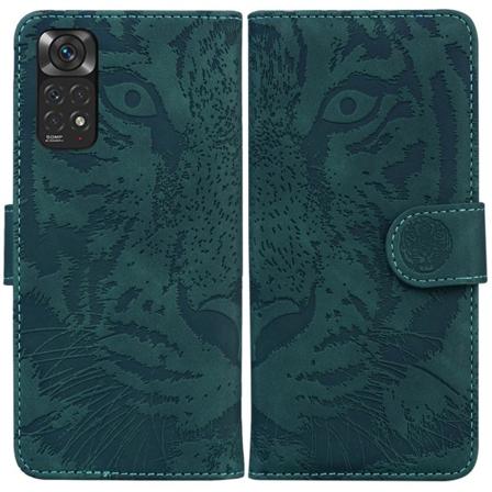 SKALO Xiaomi Redmi Note 11 Tegnebog med tigerpræg - Grøn Green