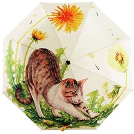Sammenleggbar paraply med kattunge, kvalitetsdesign, kreativ kunst, UV-beskyttelse