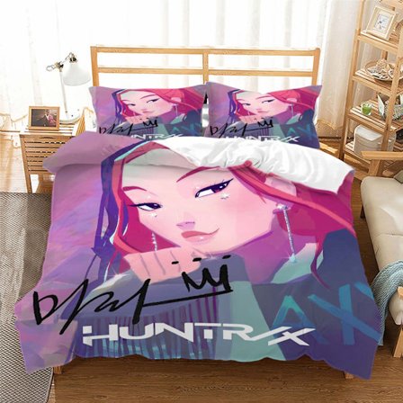 Anime Dynetrekksett 140*200cm Demon Hunter Mikrofiber Dynetrekk Putetrekk Sengetøy for Gutter Jenter Gave
