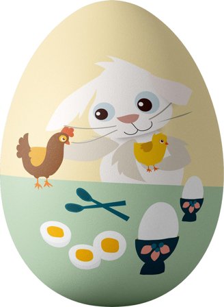 Blafre Påskeegg Hare metall 10x15