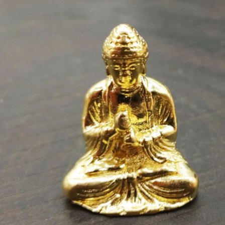 Ren messing miniatyr shakyamuni Buddha dekorasjon hjemmeinnredning mi