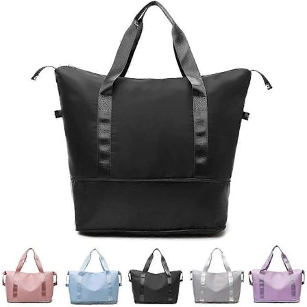 Rejse Duffel Taske, Håndtaske Sports Gym Taske med Tør og Våd Adskillelse, Vandtæt Stor Trænings Duffel Taske, Weekendtaske til Rejser, Sport (Sort)