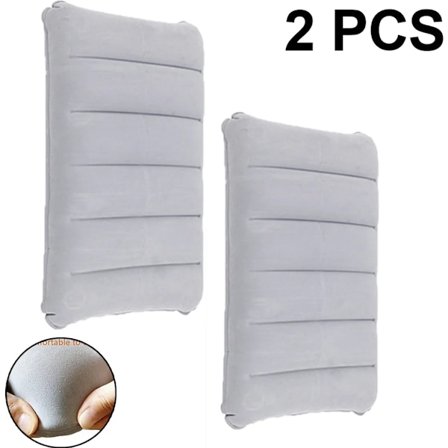 Uppblåsbar kudde Resekudde Strandkudde Campingkudde Kudde Sittkudde (Grå)