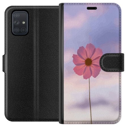 Plånboksfodral till Samsung Galaxy A71 med Rosa blomma