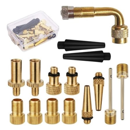 INF Sykkelventil adapter for luftpumpe / Sett med 15 deler