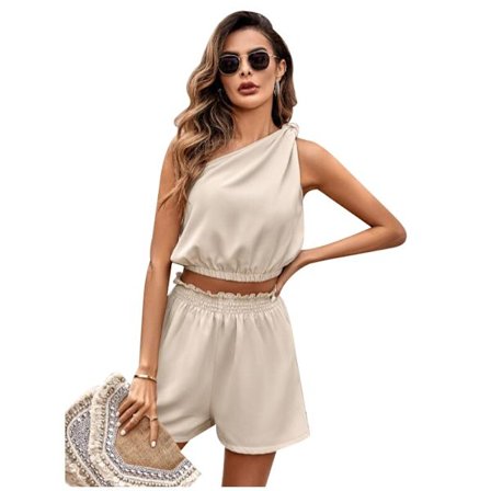 Casual shorts för kvinnor ärmlösa set