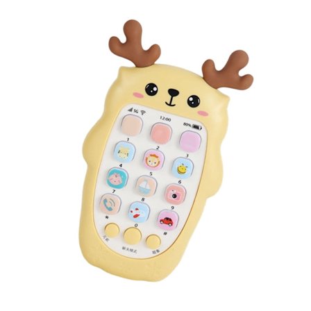 Tegneserie musiktelefonlegetøj med realistisk funktion USB-opladning babylæringslegetøj