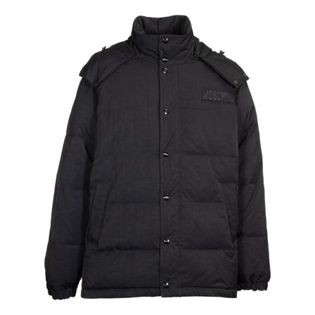 Moschino, Down Jackets Zwart, Heren, Maat:S,nylon