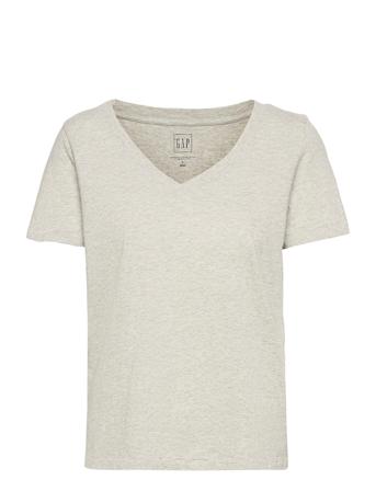 100% Organic Cotton Vintage V-Neck T-Shirt Grey GAP