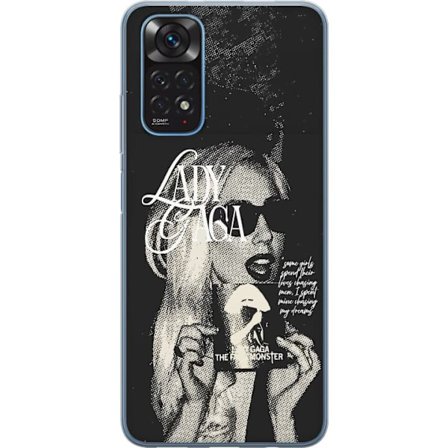 Yhteensopiva Puhelinkuori Xiaomi Redmi Note 11S Lady Gaga mustavalkoinen retrojuliste aurinkolaseilla ja pop-taide-estetiikalla