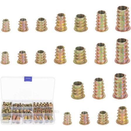 Förpackning med 125 sexkantskruvmuttrar i zinklegering