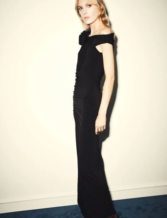 Mango Fine-Knit Dress With Frill Embellishments - Black - L