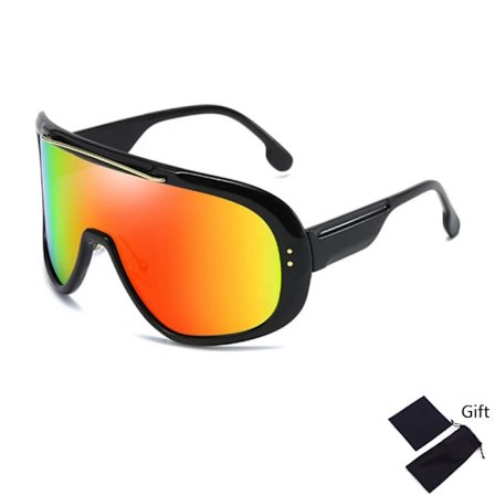 Emosnia Oversized Klassiske Herre Solbriller Damer One Piece Brand Design Vindtætte Solbriller Sports Shield Stor Ramme Herre UV400