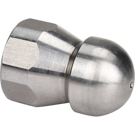 Kiinteä ruostumattomasta teräksestä valmistettu viemärijettisuutin, nappikuono 3/8 tuuman naaras 4,0 aukko, 4000 PSI