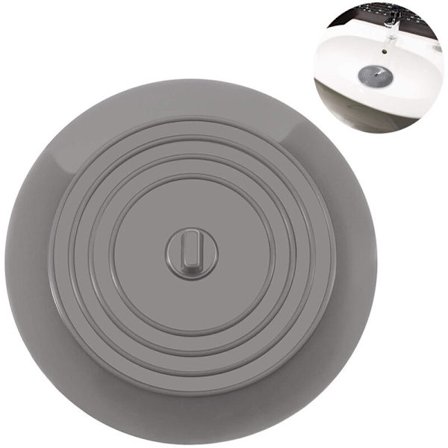 Badplugg, avloppsplugg, badplugg, gummibadplugg, diskbänk avloppsskydd för badkar, grå