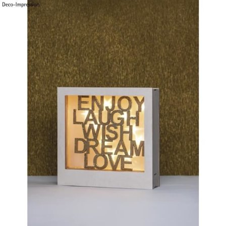 Dekorativ plade - Skrift. - Nyd, Laug, Ønsk... - FSC 100% - 18,7x18cm - Unisex