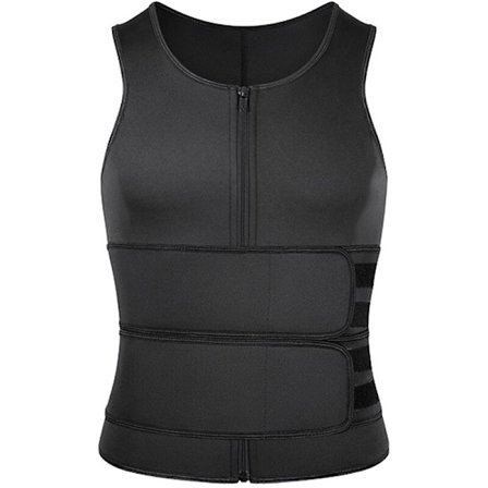 Mænd Korset Sport Body Shaping Vest Sved Dragt Fitness Talje Bælte Øl Mave Bælte Sort M