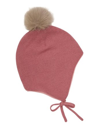 Minymo | Hat W. Detachable Fake Fur | 9-12M