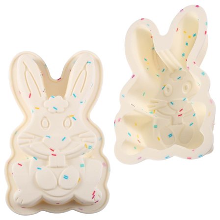 Pupujänis-muotti 2 pakkausta Silikoninen pupujänis-kakkuvuoka, Lastenpäivän pupujänis-kakku