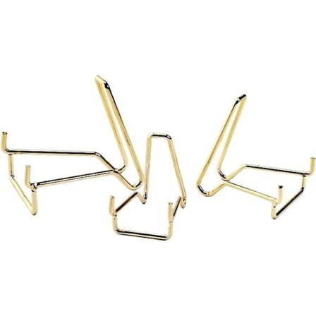 Display stander, 3-delt bordplade fotoholder | Guld staffeli til dekorative tallerkener, kogebøger, fotos og billedrammer.