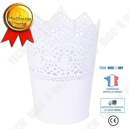 Pot til blyanter - TD - Metal skæring fabriks - Hvid - 9,5 cm x 12,5 cm x 7 cm - Kontororganisator