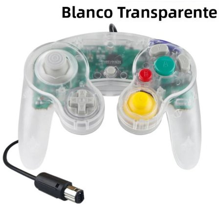 Gjennomsiktig Hvit Ny Spillkontroller for GameCube NGC Kablet Kontroller Gjennomsiktig Farge Kompatibel med Wii Konsoll Joystick for NGC Spill