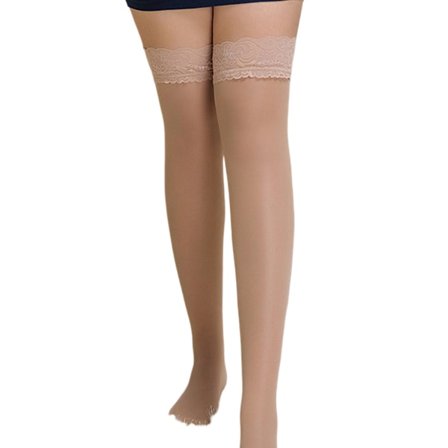 Naisten Plus-kokoiset läpinäkyvät reisisukat, musta, One Size Queen - Ihonvärinen - Ihonvärinen