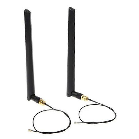 2x 6dBi 24GHz 5GHz Dubbelbands WiFi-router Nätverkskort RP-SMA-antenn 2 x Ufl IPEX-kabel N8S5