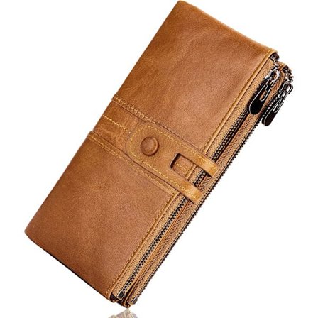 Brun - Dame skinn lommebok Dame lommebok Dame skinn wa