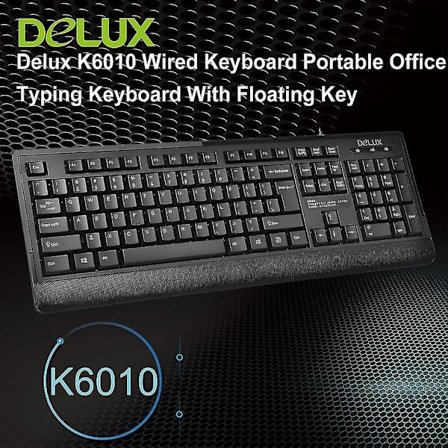Delux K6010 Trådbundet Tangentbord Bärbar Kontors Flytande Tangenter