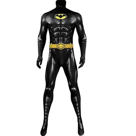 Halloween Karneval 2023 Superhelt Bruce Wayne Cosplay Michael Keaton Batsuit Jumpsuit Ny Outfit Fuld Sæt Full Set M